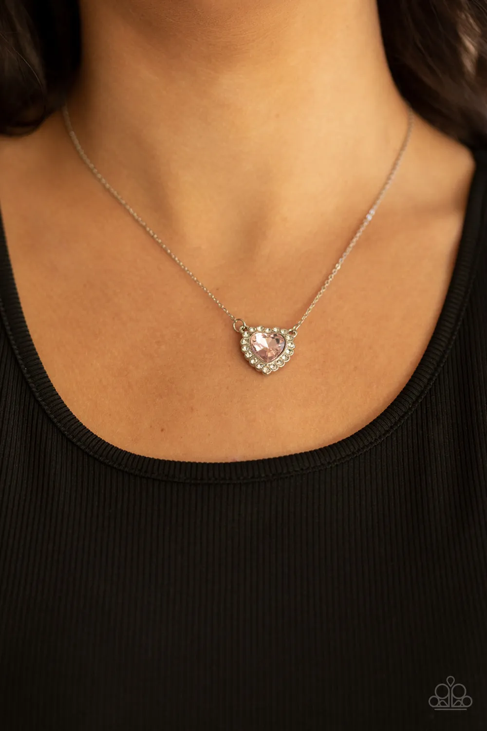 Out of the GLITTERY-ness of Your Heart Pink Necklace