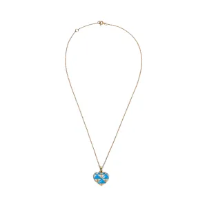 Ouzounian Jewelry Blue Topaz Heart Pendant Necklace