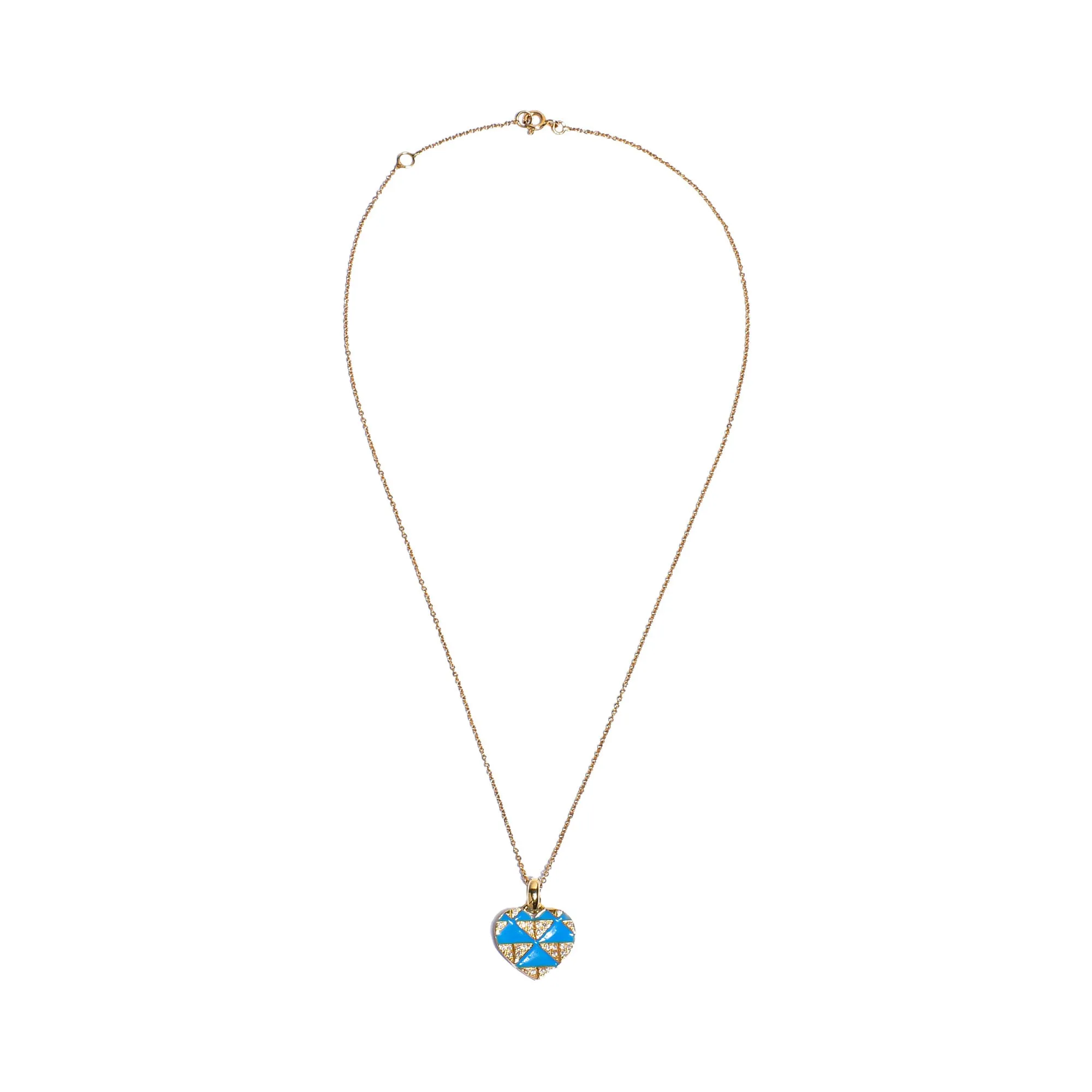 Ouzounian Jewelry Blue Topaz Heart Pendant Necklace