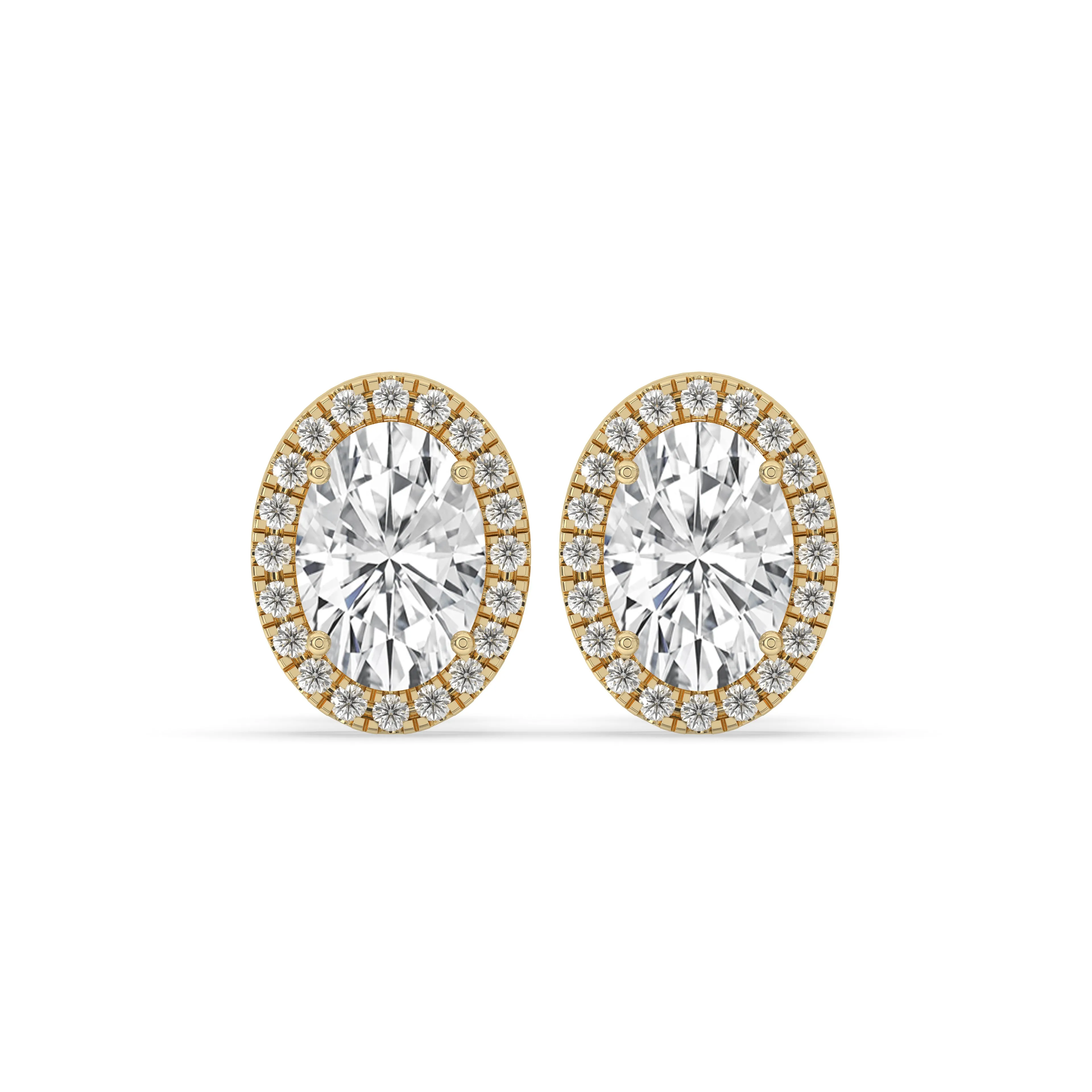 Oval Halo Stud Earrings