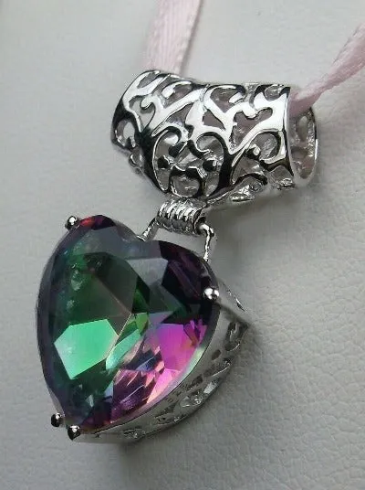 P38, Heart Pendant, Heart Gemstone, Art Nouveau Necklace #P38