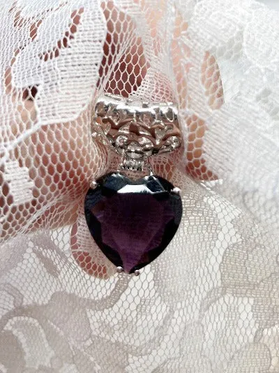 P38, Heart Pendant, Heart Gemstone, Art Nouveau Necklace #P38