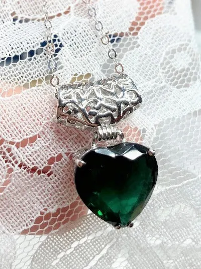 P38, Heart Pendant, Heart Gemstone, Art Nouveau Necklace #P38