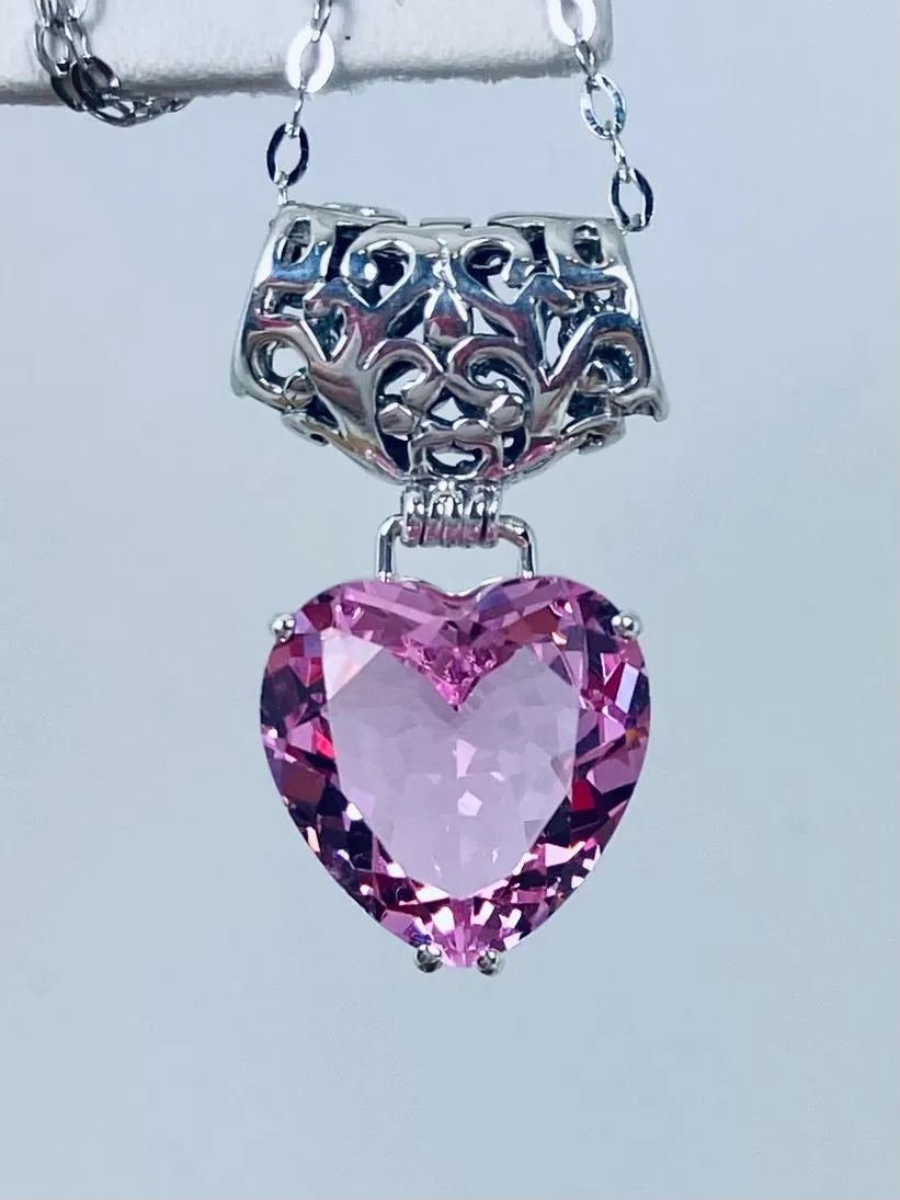 P38, Heart Pendant, Heart Gemstone, Art Nouveau Necklace #P38