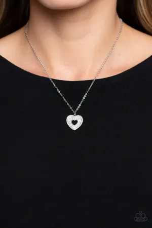 Paparazzi Romantic Retreat - White Heart Necklace