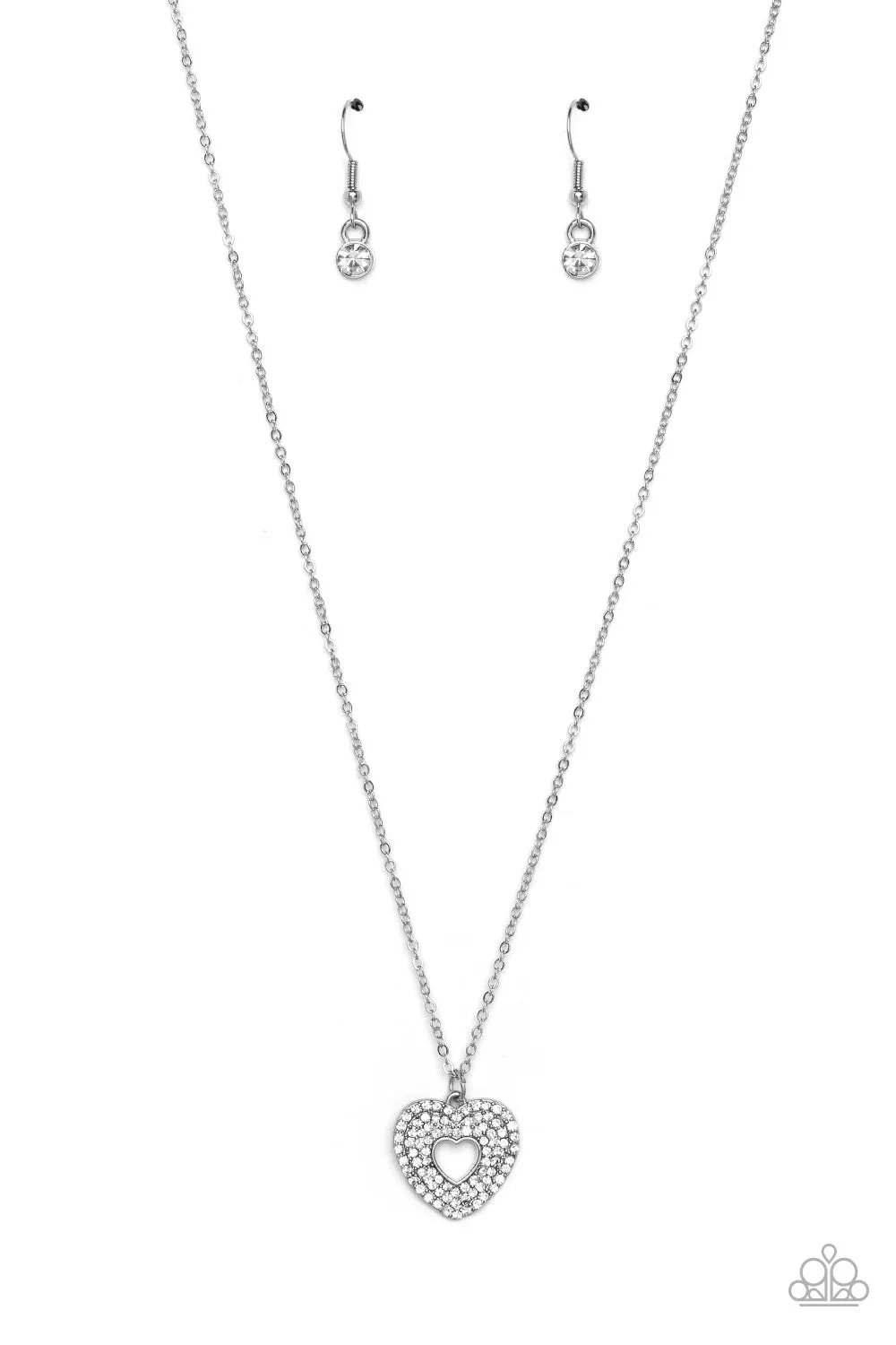 Paparazzi Romantic Retreat - White Heart Necklace