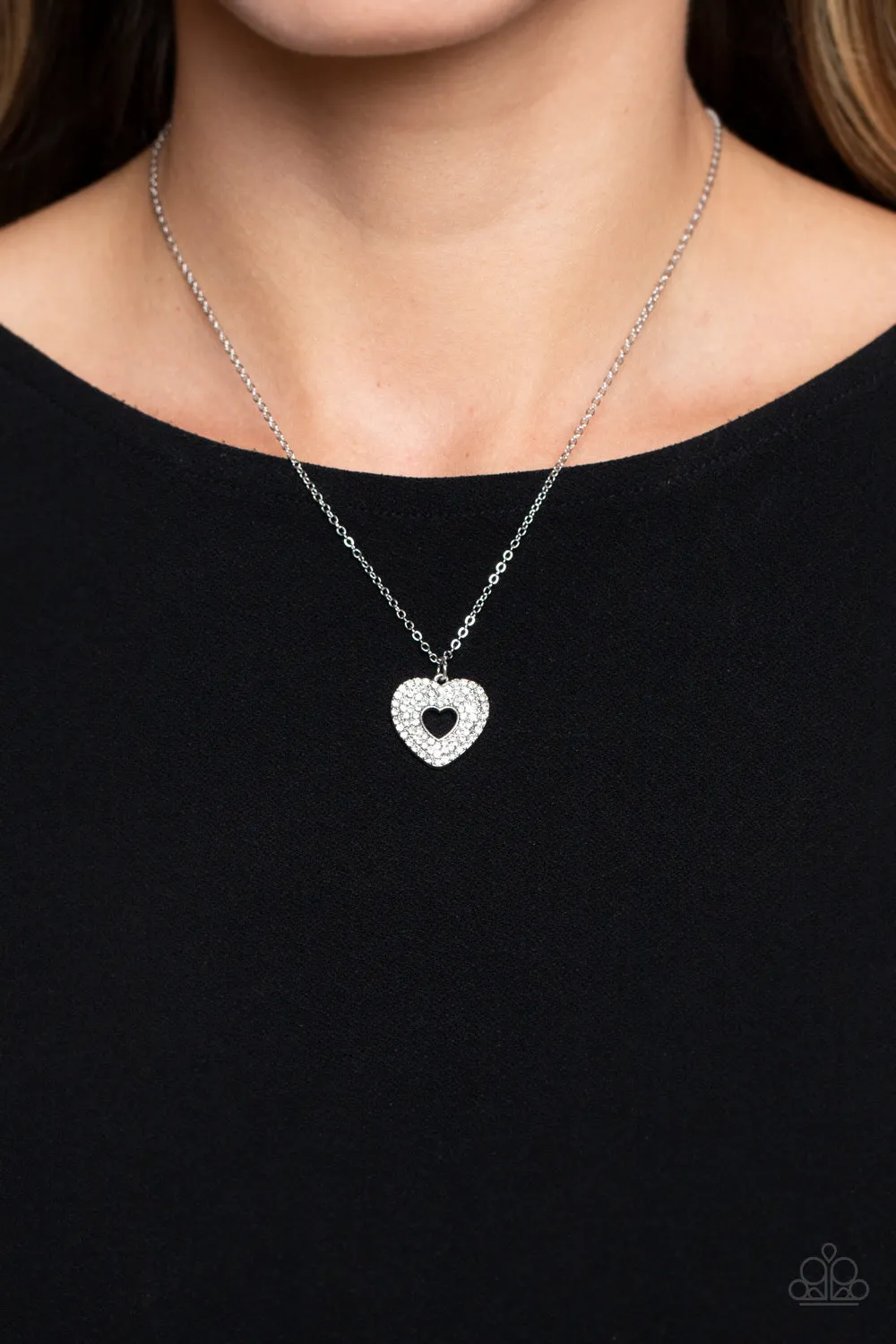 Paparazzi Romantic Retreat - White Heart Necklace