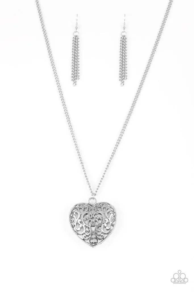 Paparazzi - Victorian Virtue - Silver Long Necklace
