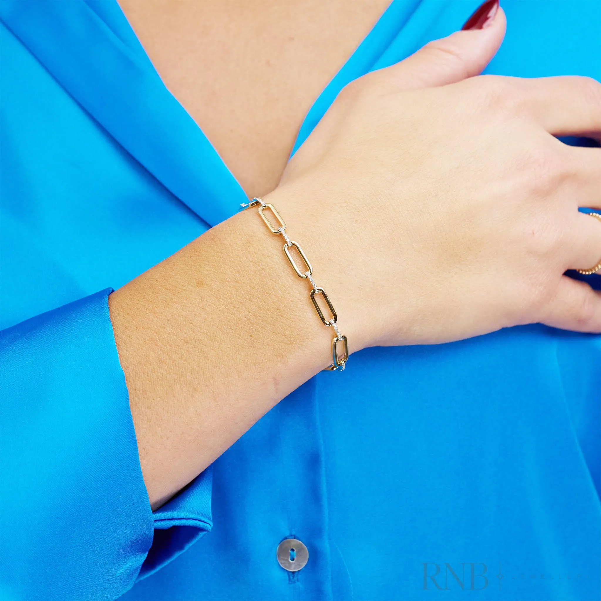 Paper Clip Diamond Bracelet