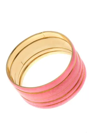 Pastel Color Wide Layer Bangled Bracelet
