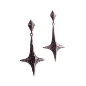 pavé lis dangle earrings