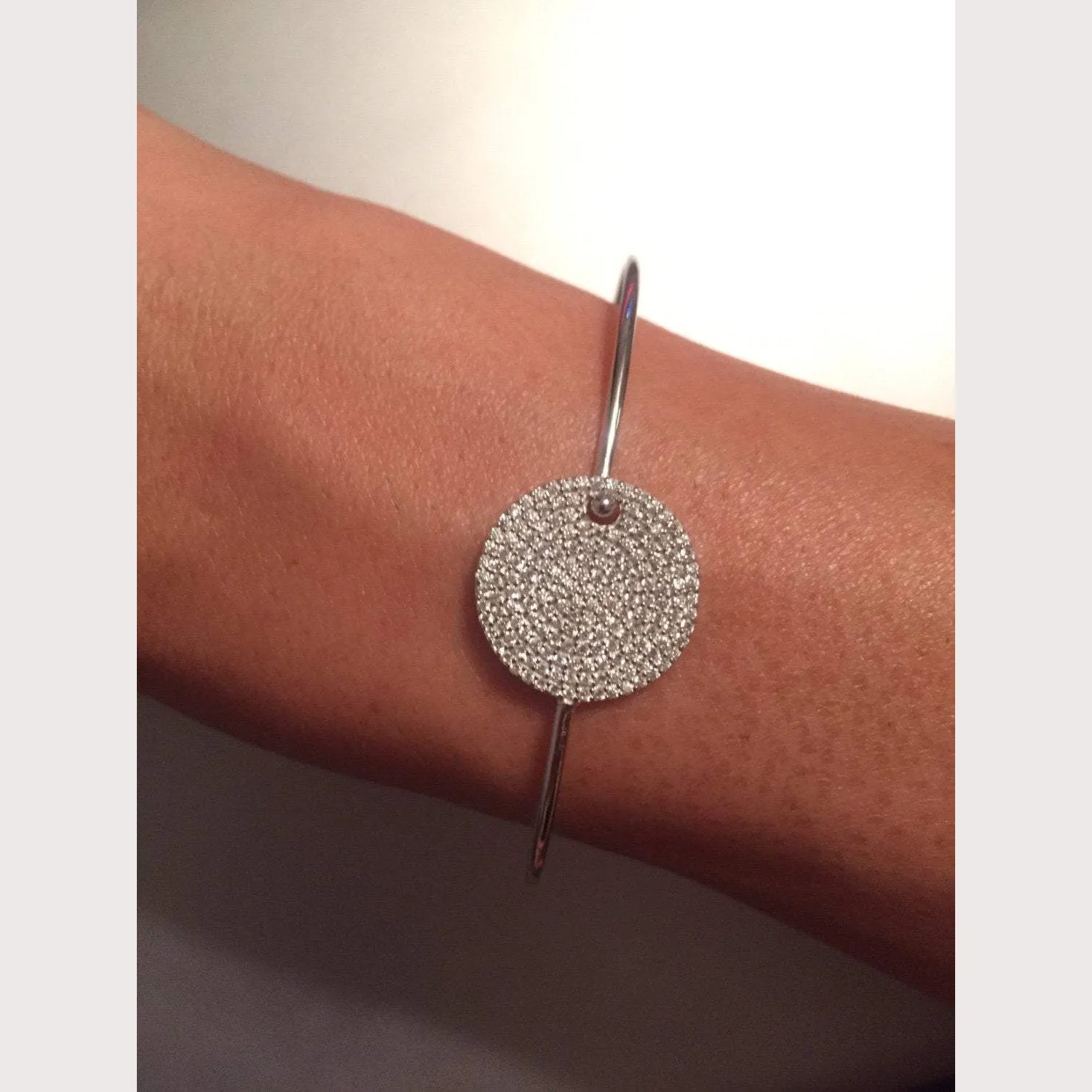 Pave Disc Bangle