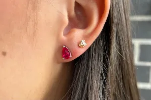 Pear Cut Ruby Earrings
