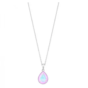 Pear-shaped Opal Pink Enamel Necklace