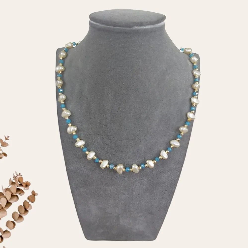 Pearl Heart Beaded Necklace S-0