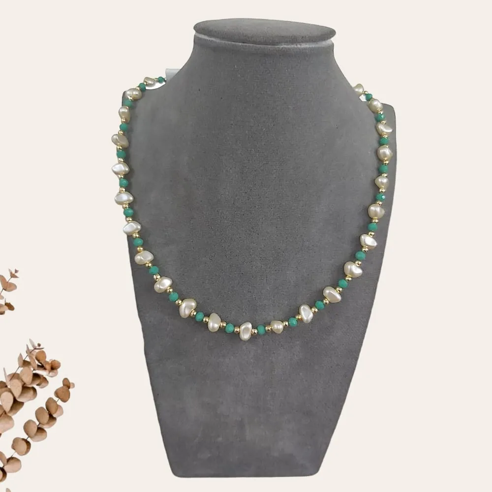 Pearl Heart Beaded Necklace S-0