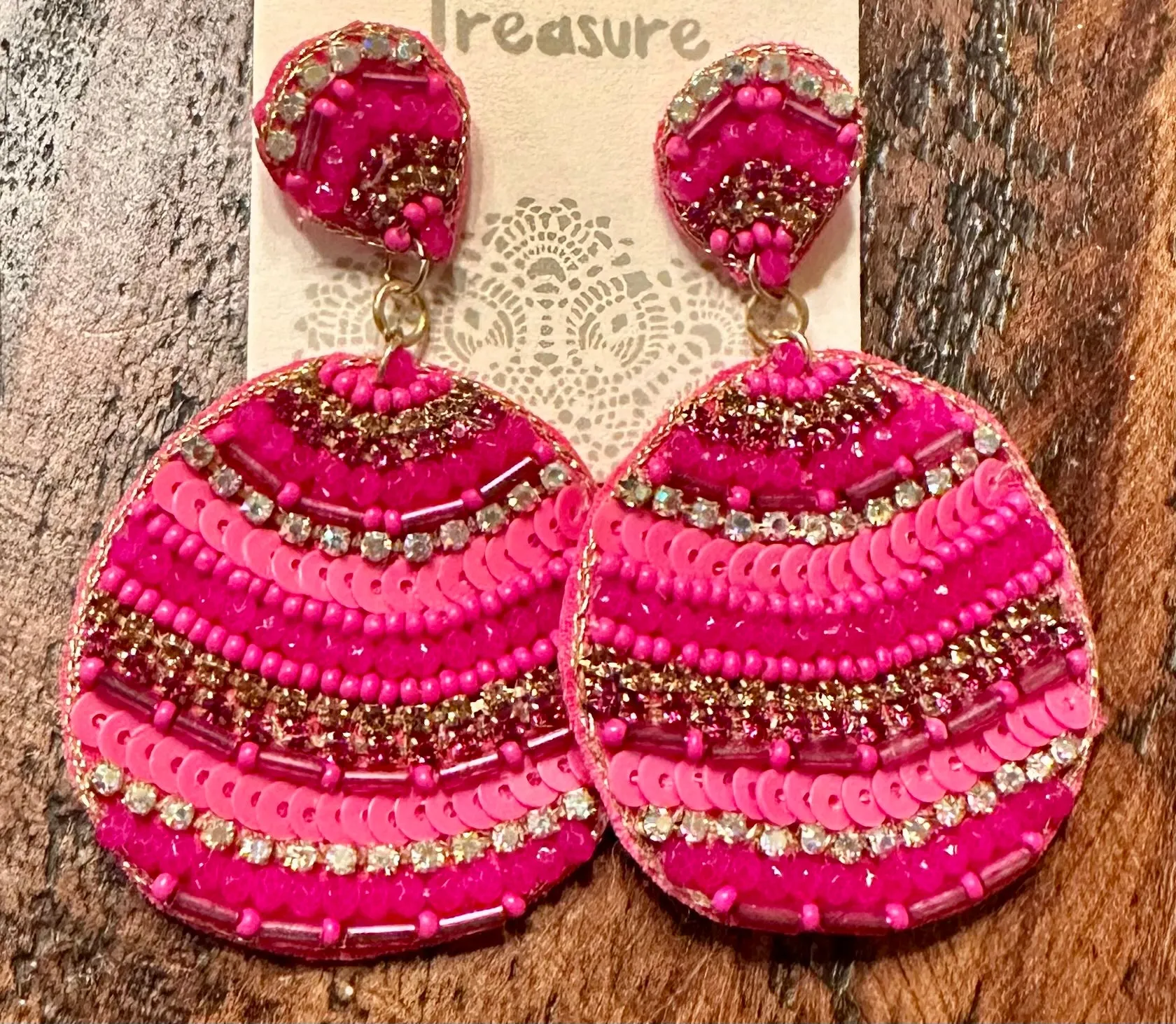 Perfectly Pink Beaded Earrings