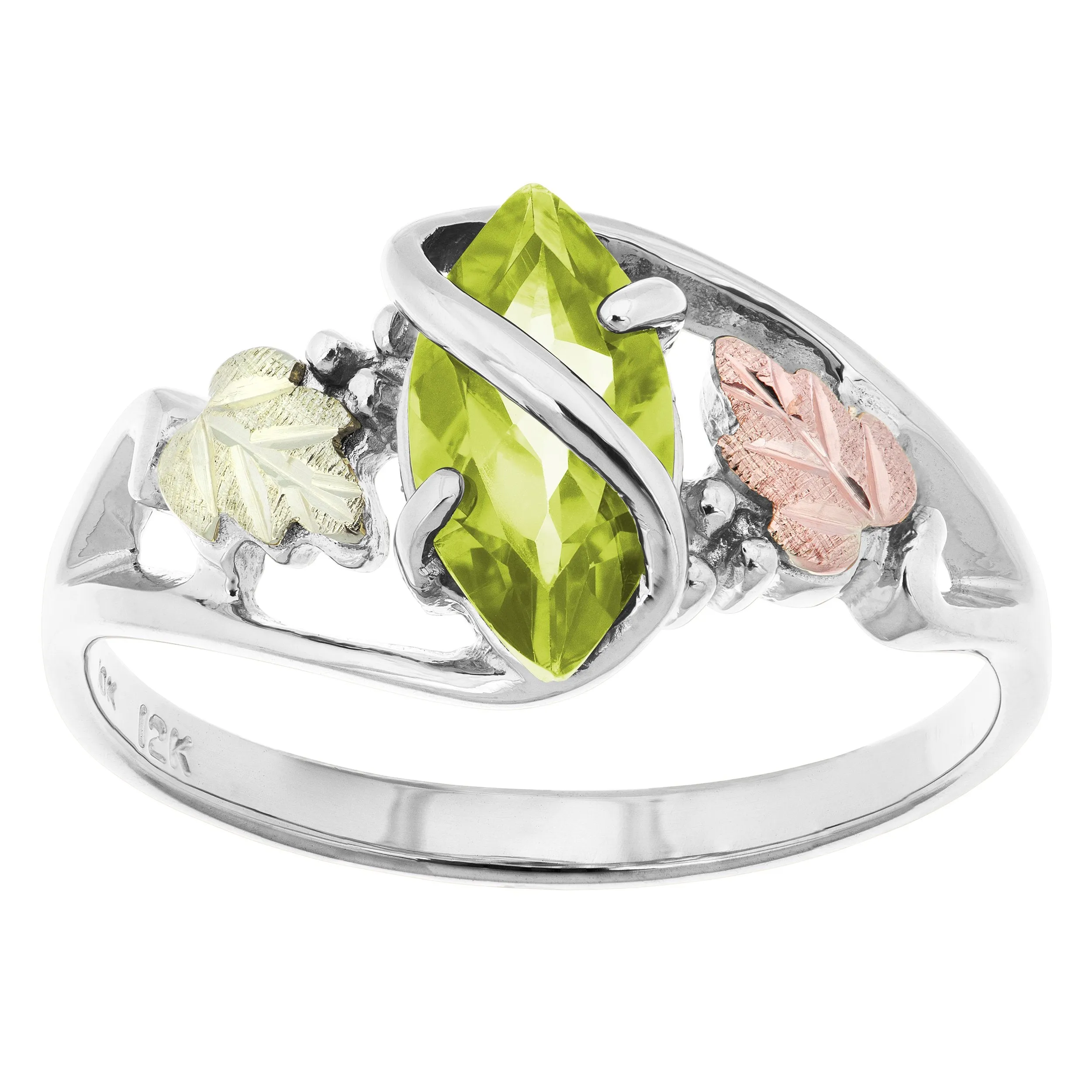 Peridot - Sterling Silver Black Hills Gold Ring