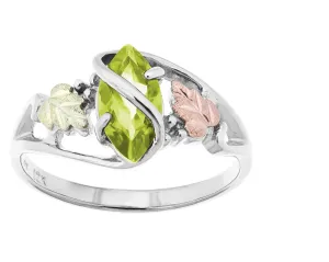 Peridot - Sterling Silver Black Hills Gold Ring