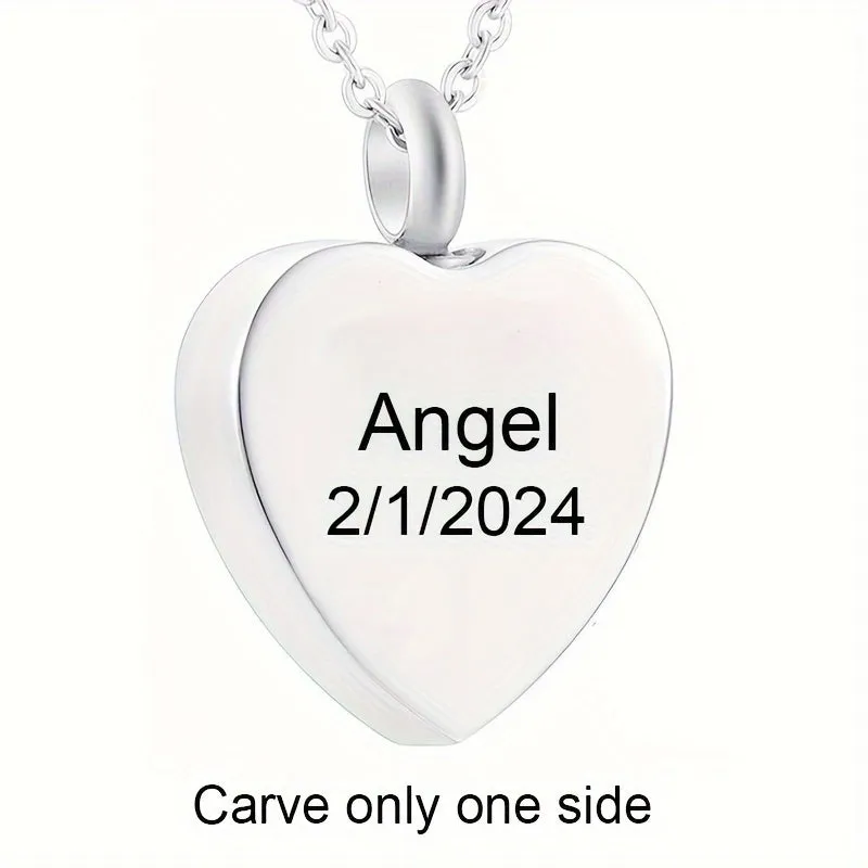 Personalized Heart Cremation Urn Necklace for Pet Ashes