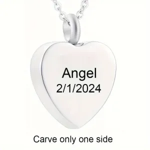 Personalized Heart Cremation Urn Necklace for Pet Ashes