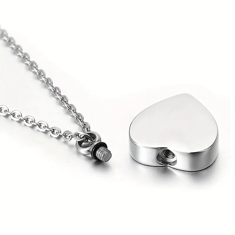 Personalized Heart Cremation Urn Necklace for Pet Ashes