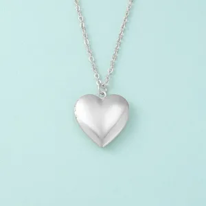 Personalized Heart Pendant Locket Necklace Stainless Steel Photo Custom