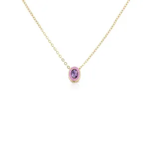 Petite Gemset Necklace in Amethyst and Pink Sapphire