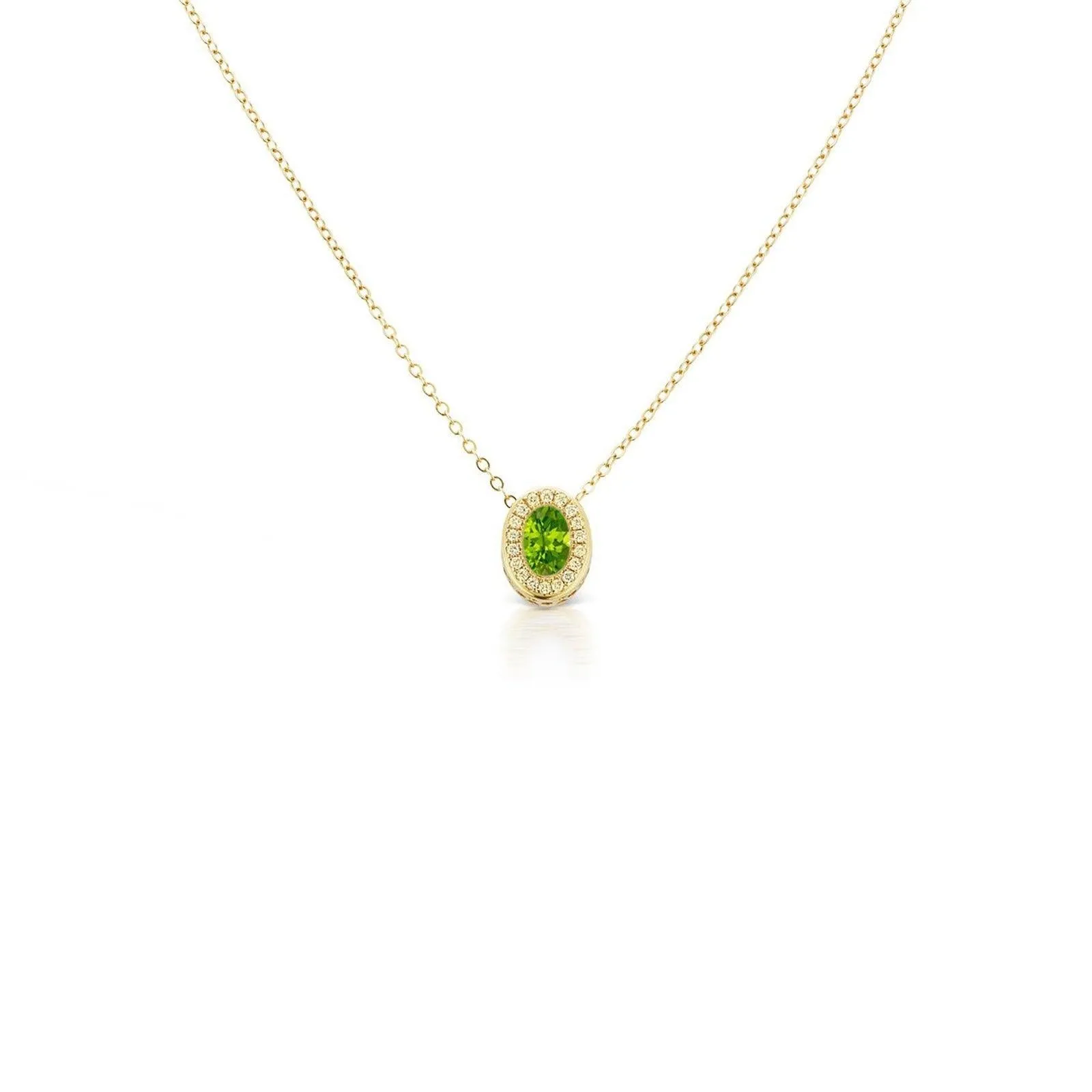 Petite Gemset Necklace Peridot and Yellow Sapphire