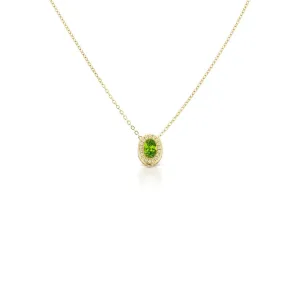 Petite Gemset Necklace Peridot and Yellow Sapphire