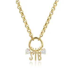 Phillips House 18k Yellow Gold Three Initial & 2 Diamond Necklace - N2L1H30Y_3D2
