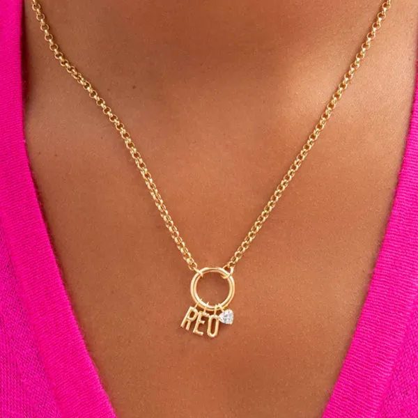 Phillips House 18k Yellow Gold Three Initial & 2 Diamond Necklace - N2L1H30Y_3D2