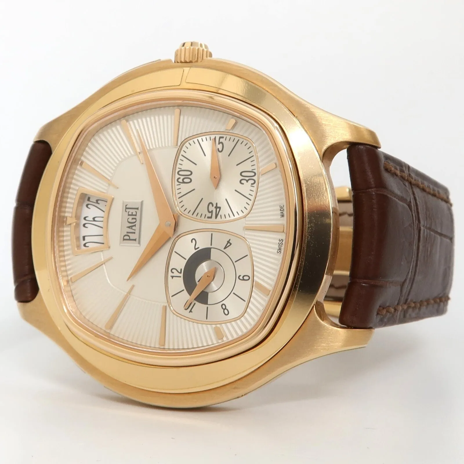 Piaget Emperador Silver Dial Solid 18kt Rose Gold 42MM Automatic GOA32017