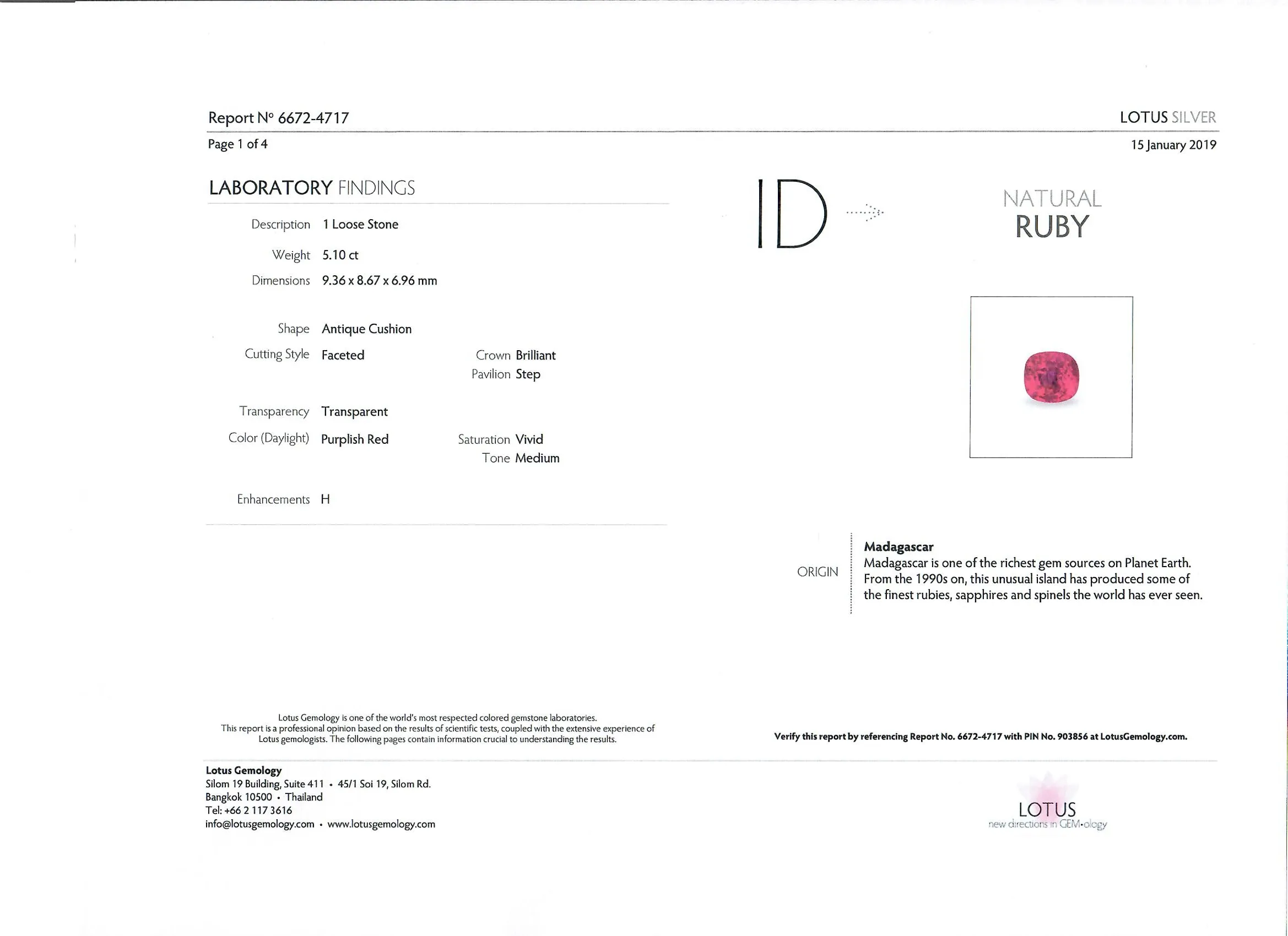 Platinum 5.10 Carat Cushion Cut Natural Madagascar Ruby & Oval Diamond Three Stone Ring Lotus/GIA Certified