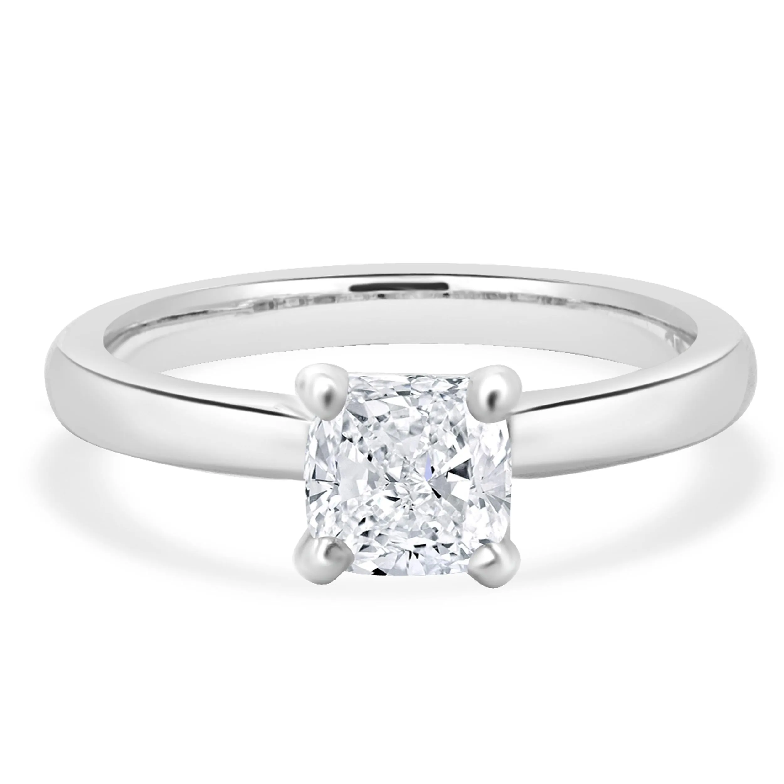 Platinum Cushion Cut Diamond Engagement Ring