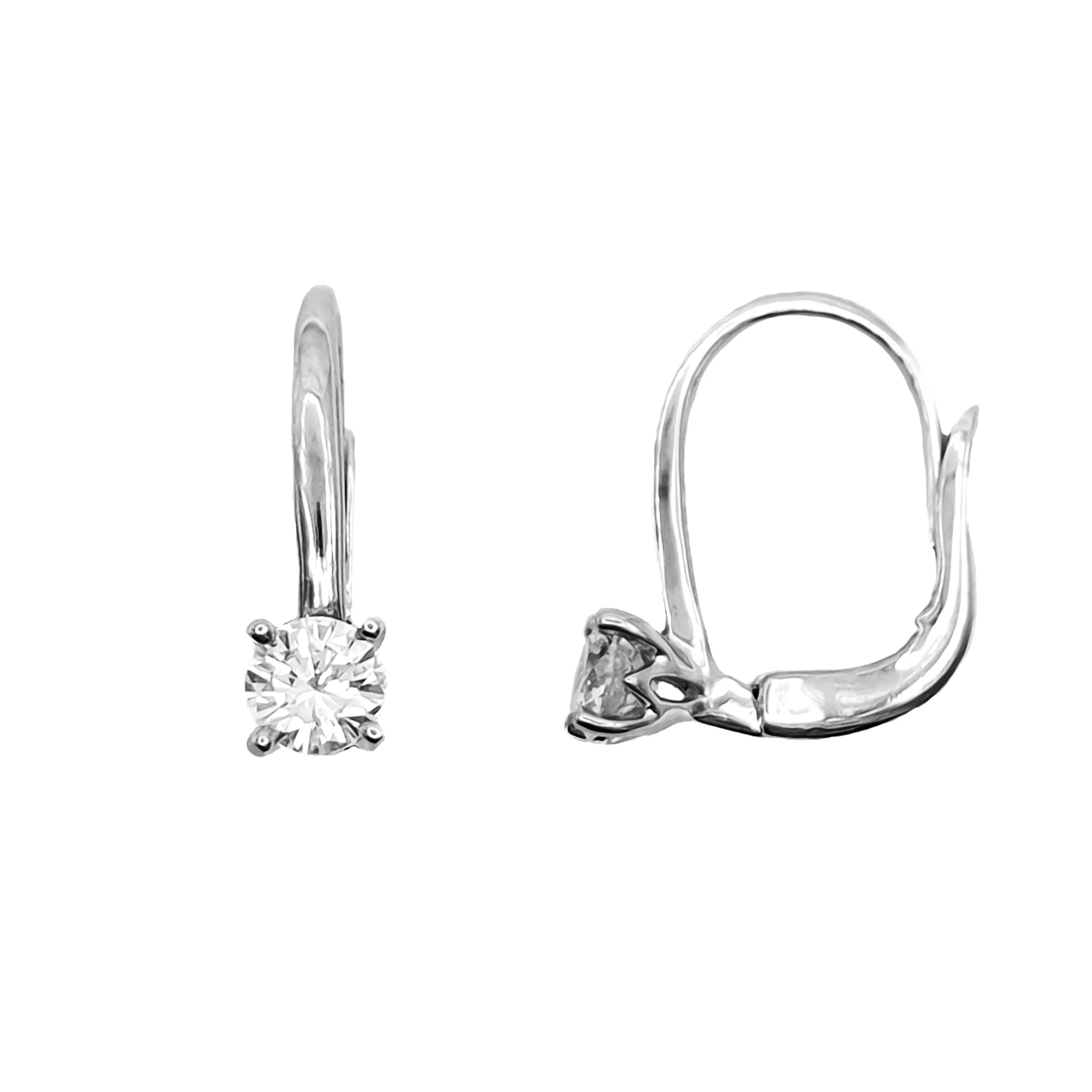 Platinum Diamond Solitaire Earrings