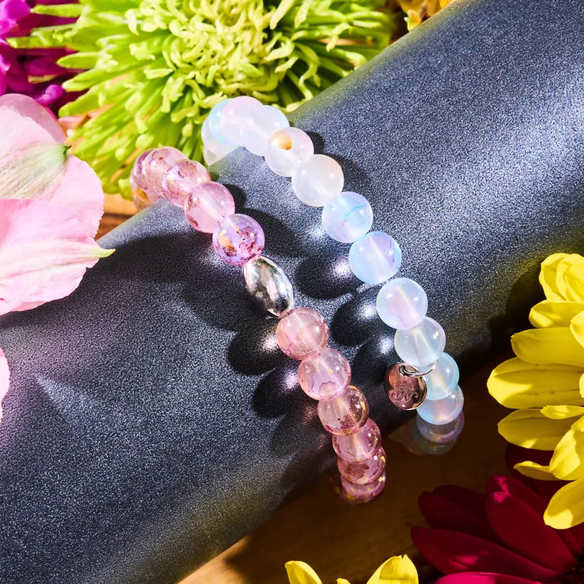 Plum Garden | .925 Sterling Silver | Aurum Glass Bracelet