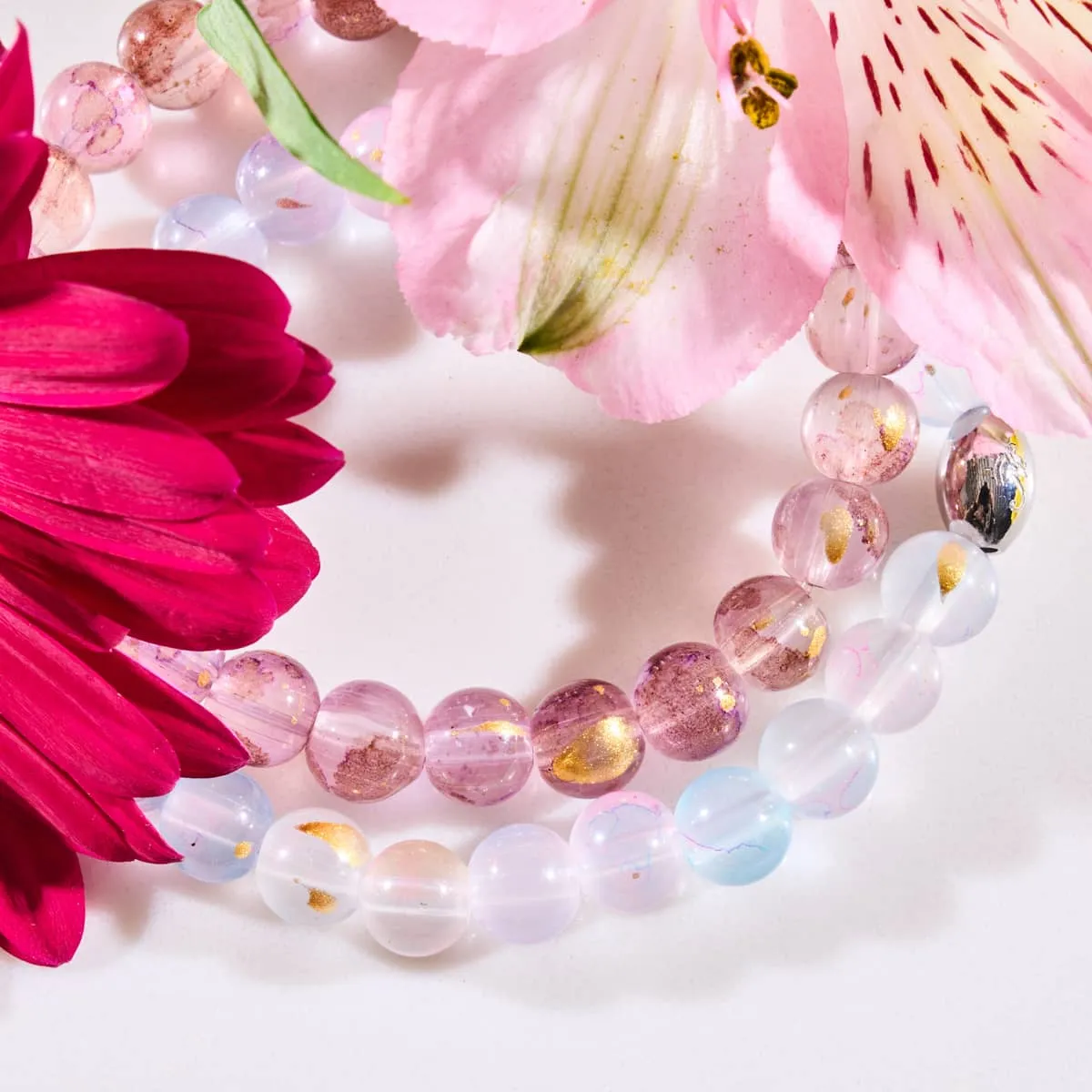 Plum Garden | .925 Sterling Silver | Aurum Glass Bracelet