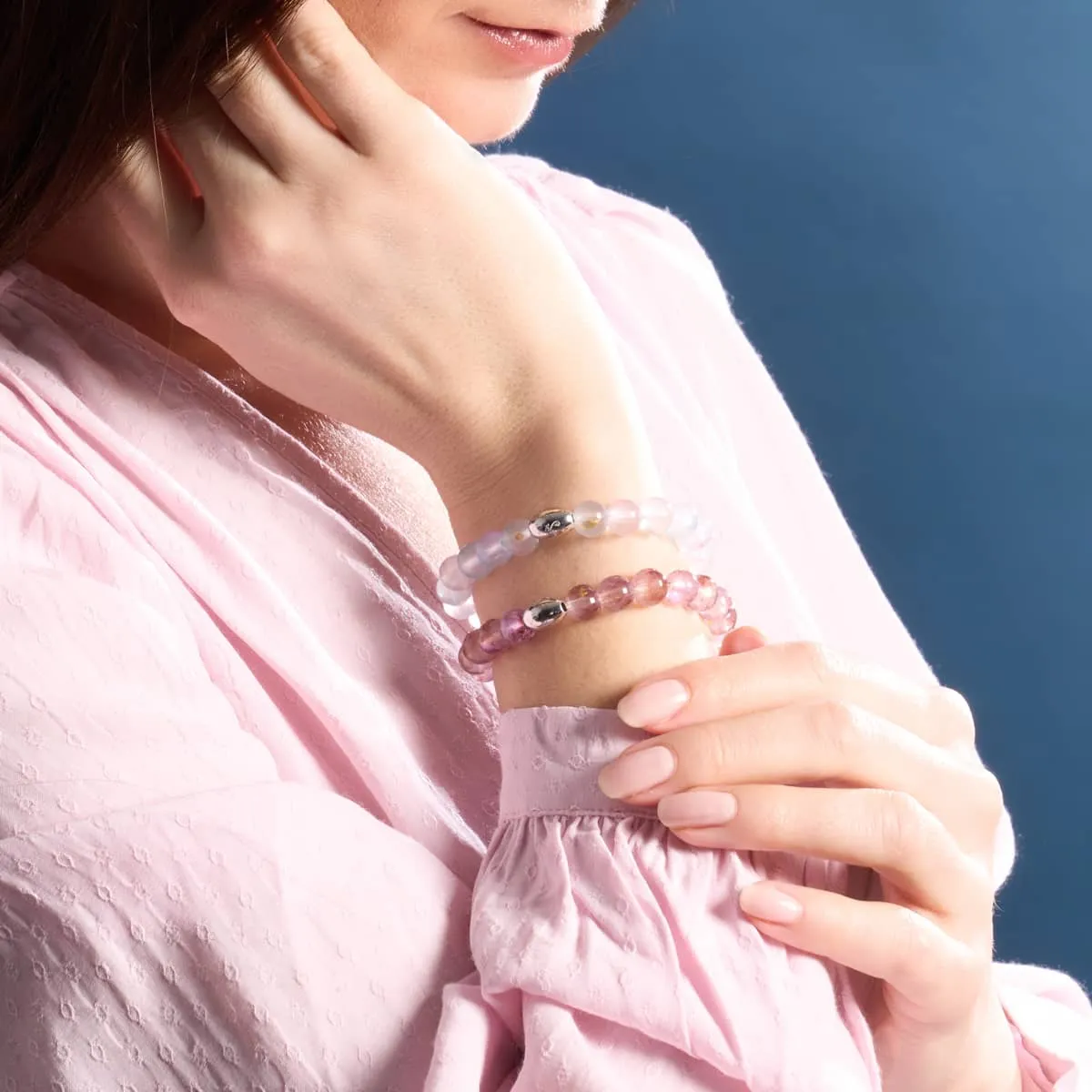 Plum Garden | .925 Sterling Silver | Aurum Glass Bracelet