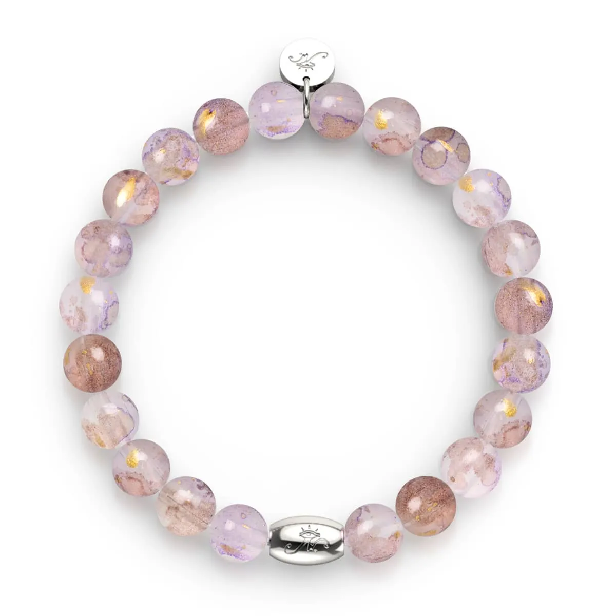 Plum Garden | .925 Sterling Silver | Aurum Glass Bracelet