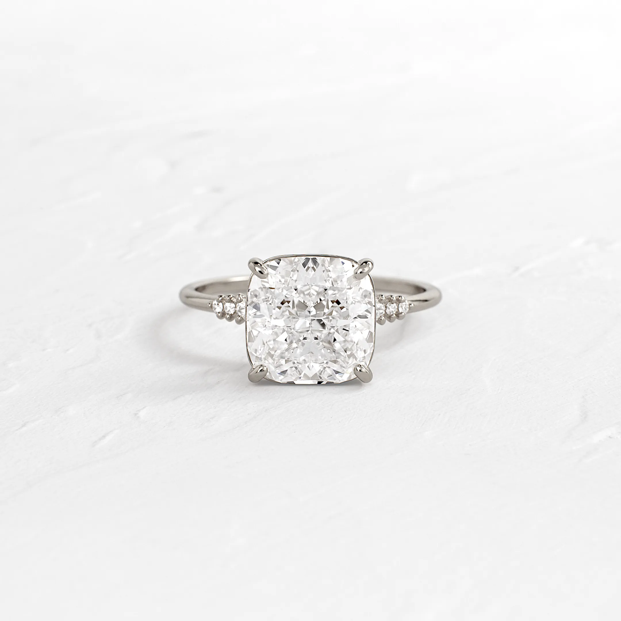 Poppy Seed Ring, Cushion Cut