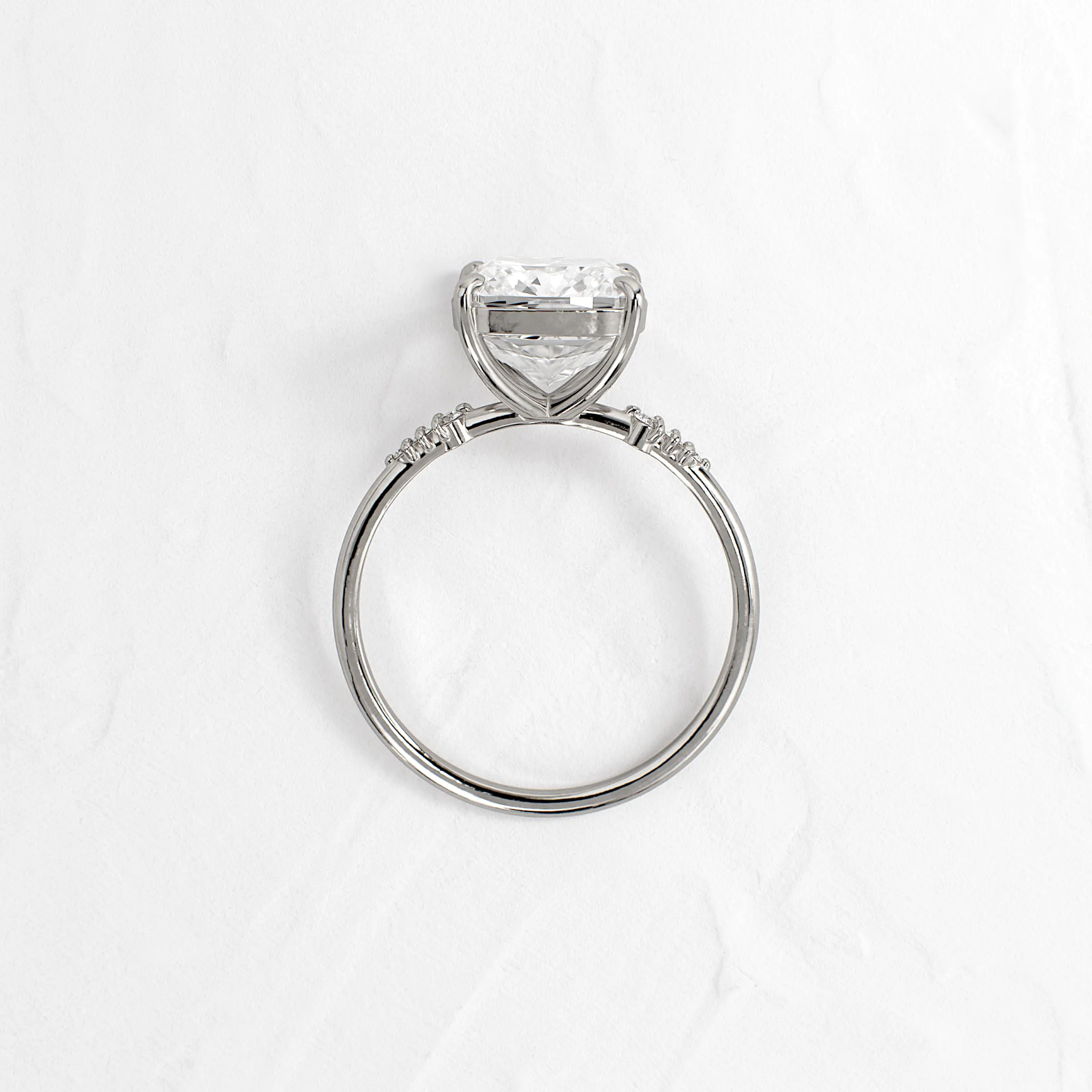 Poppy Seed Ring, Cushion Cut