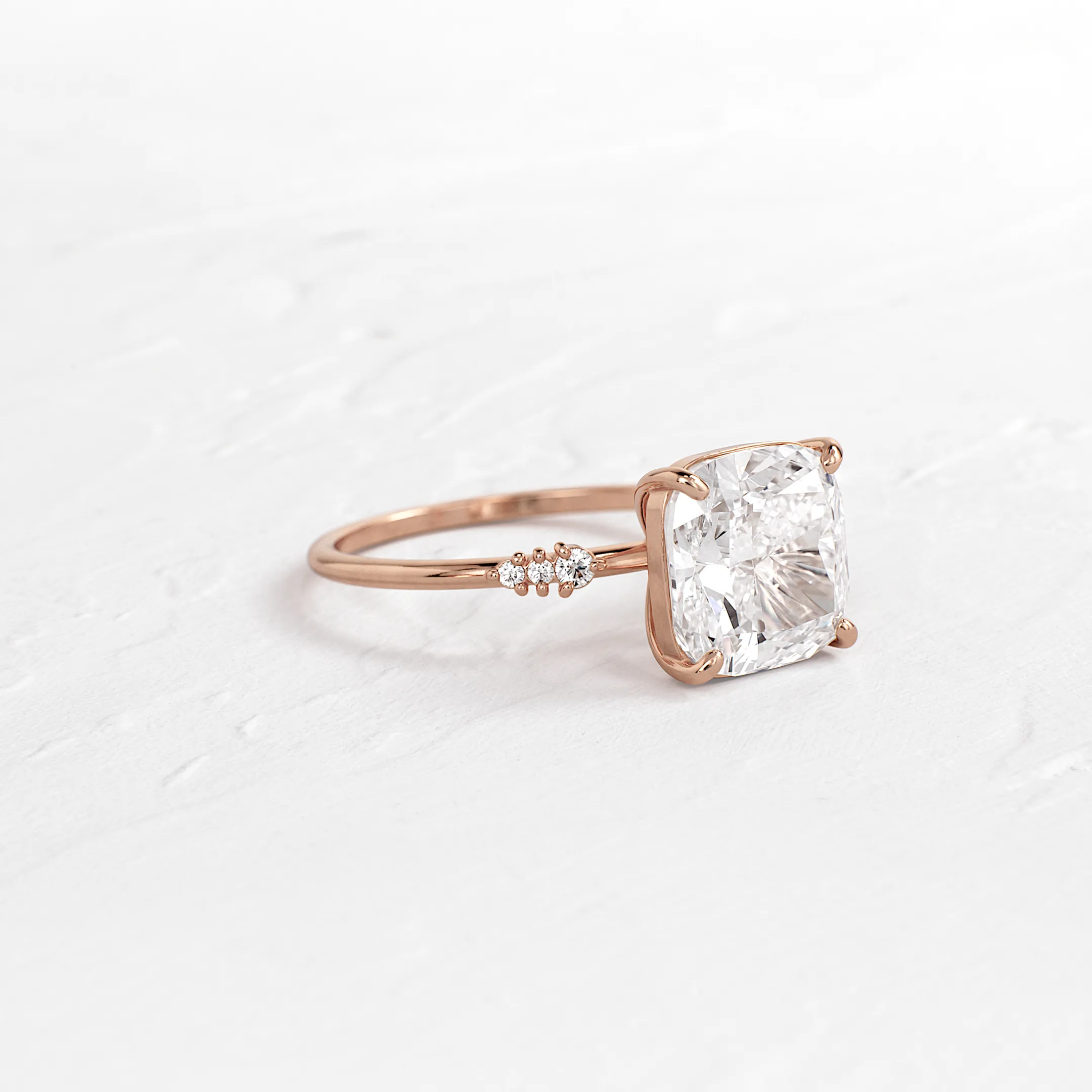 Poppy Seed Ring, Cushion Cut