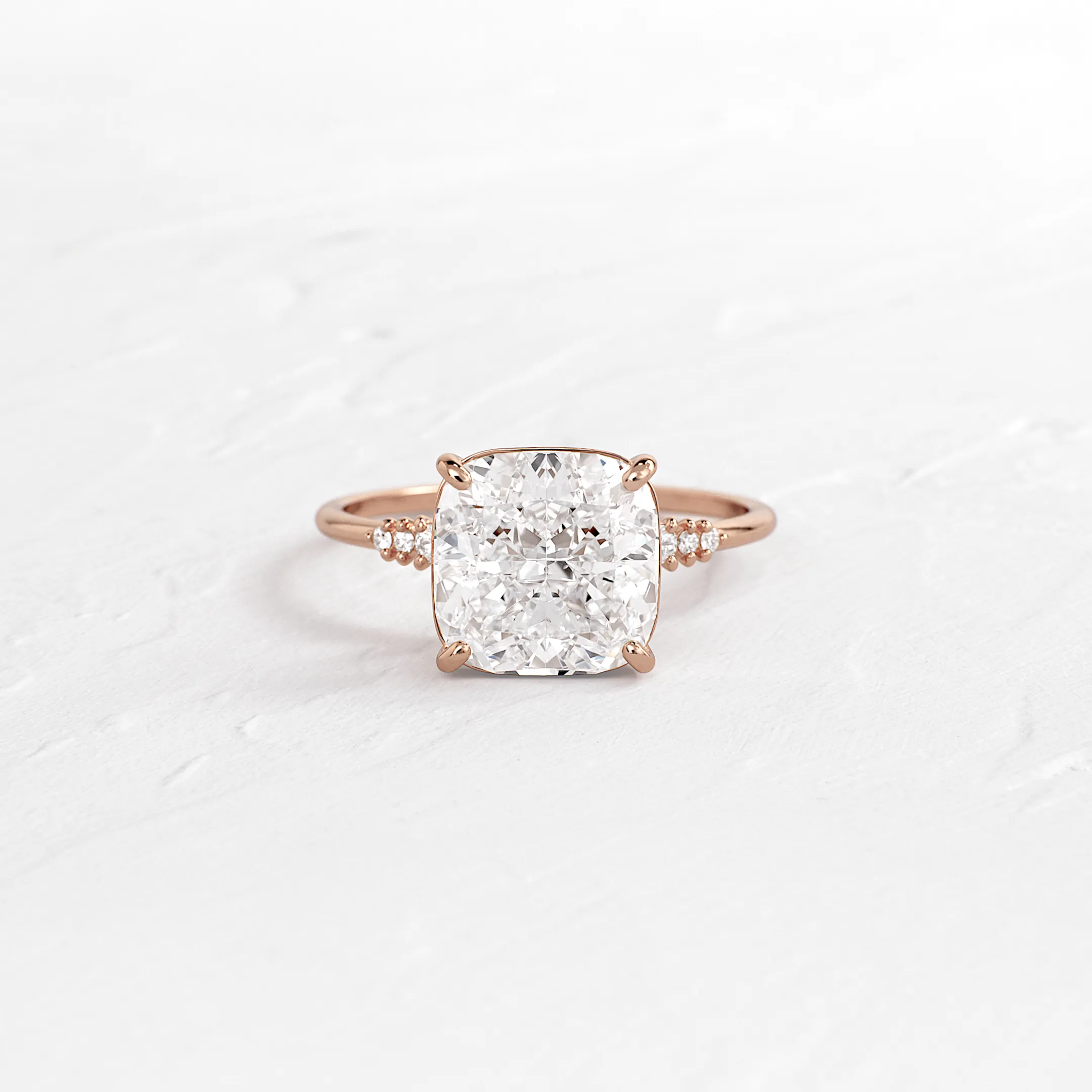 Poppy Seed Ring, Cushion Cut