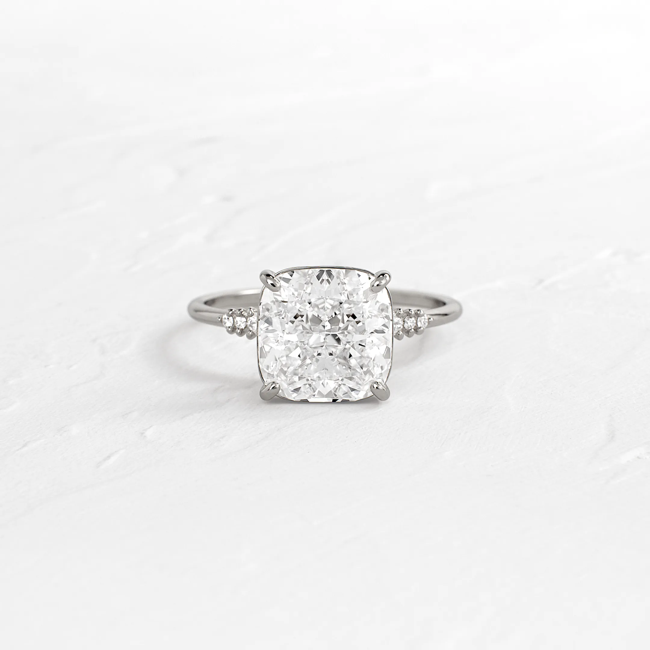 Poppy Seed Ring, Cushion Cut