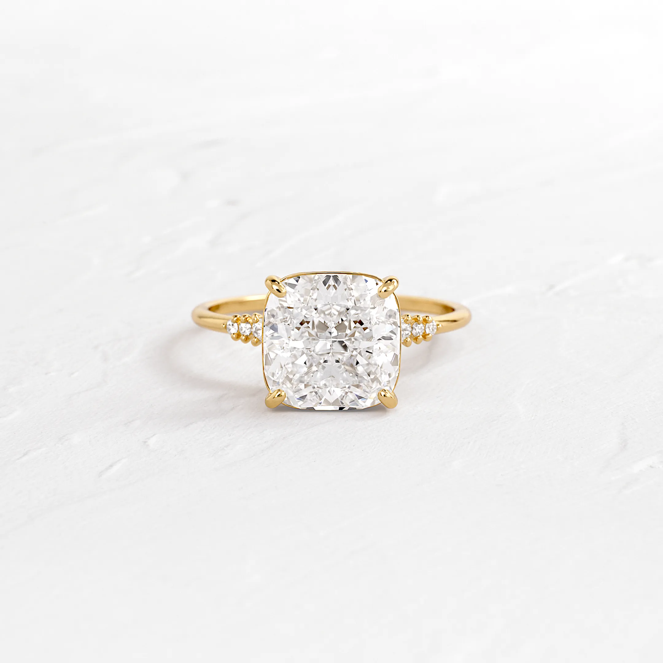Poppy Seed Ring, Cushion Cut