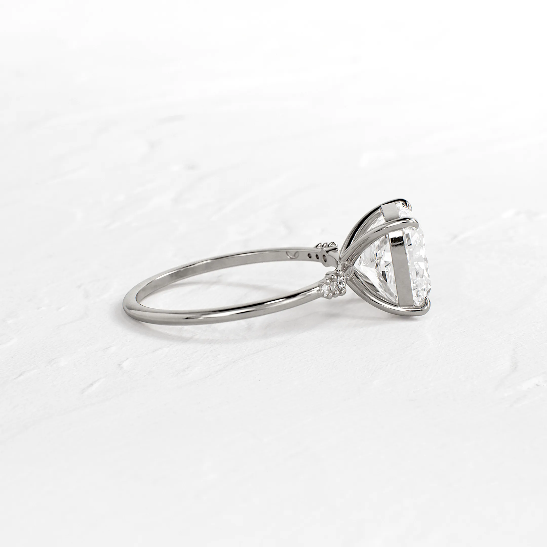 Poppy Seed Ring, Cushion Cut