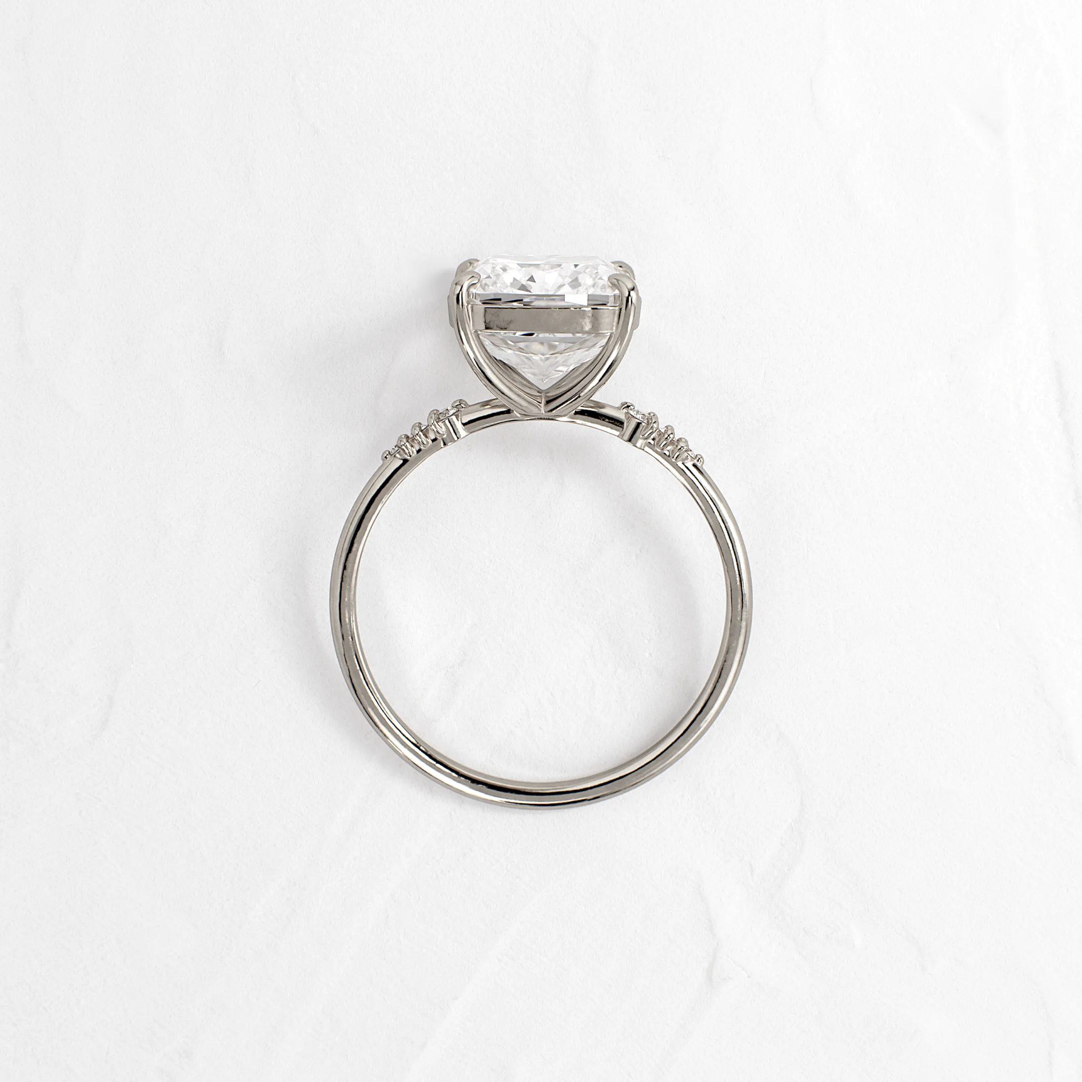 Poppy Seed Ring, Cushion Cut