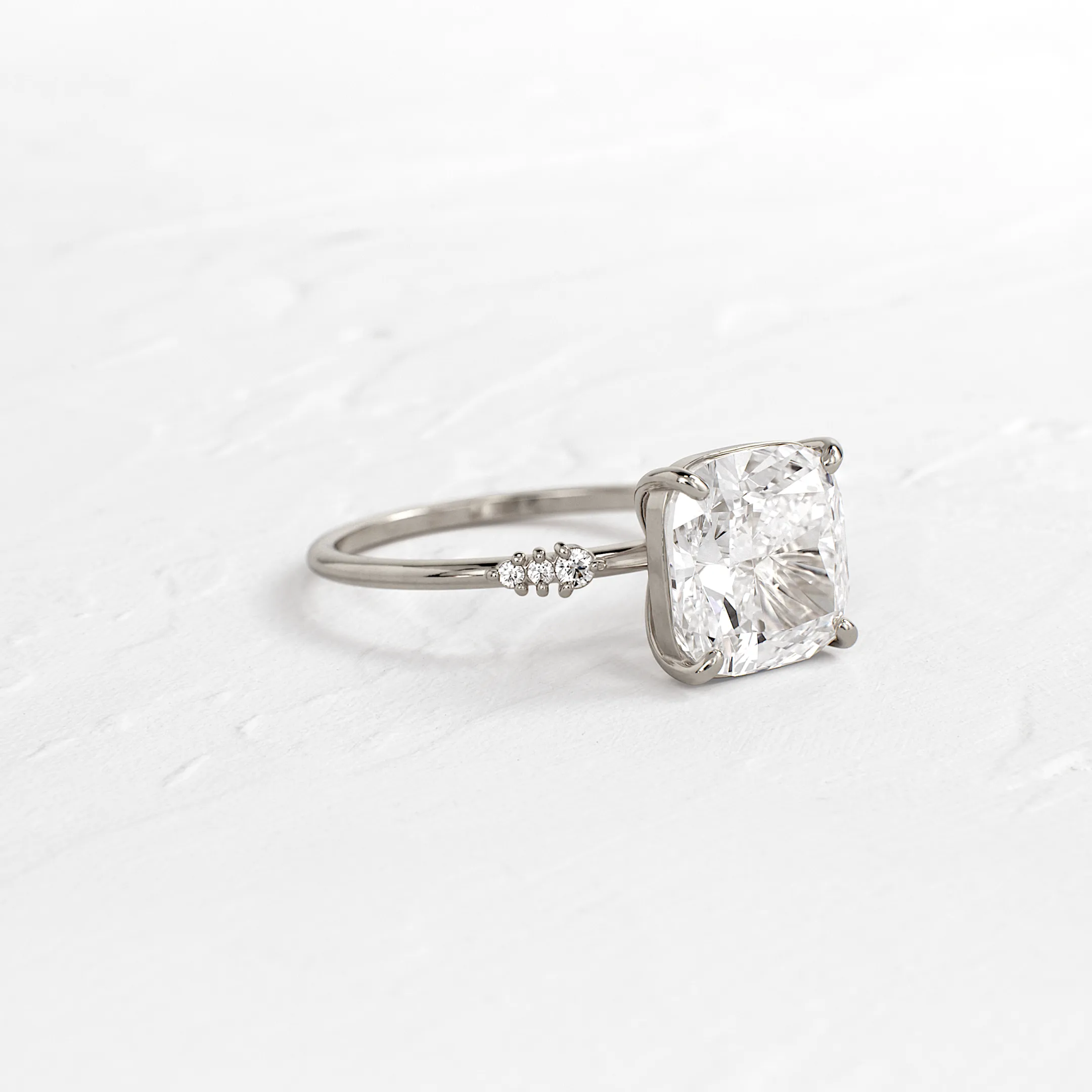 Poppy Seed Ring, Cushion Cut