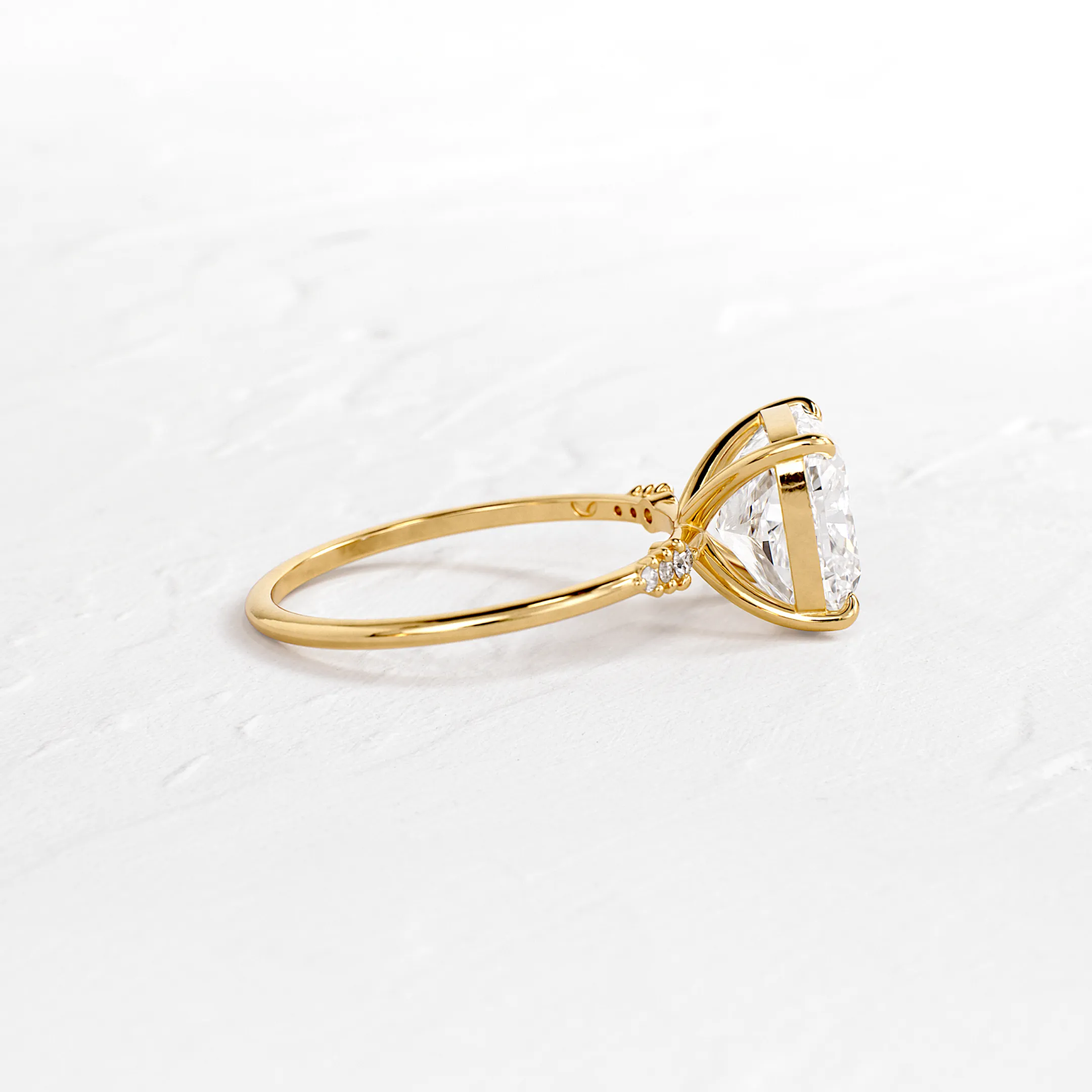 Poppy Seed Ring, Cushion Cut